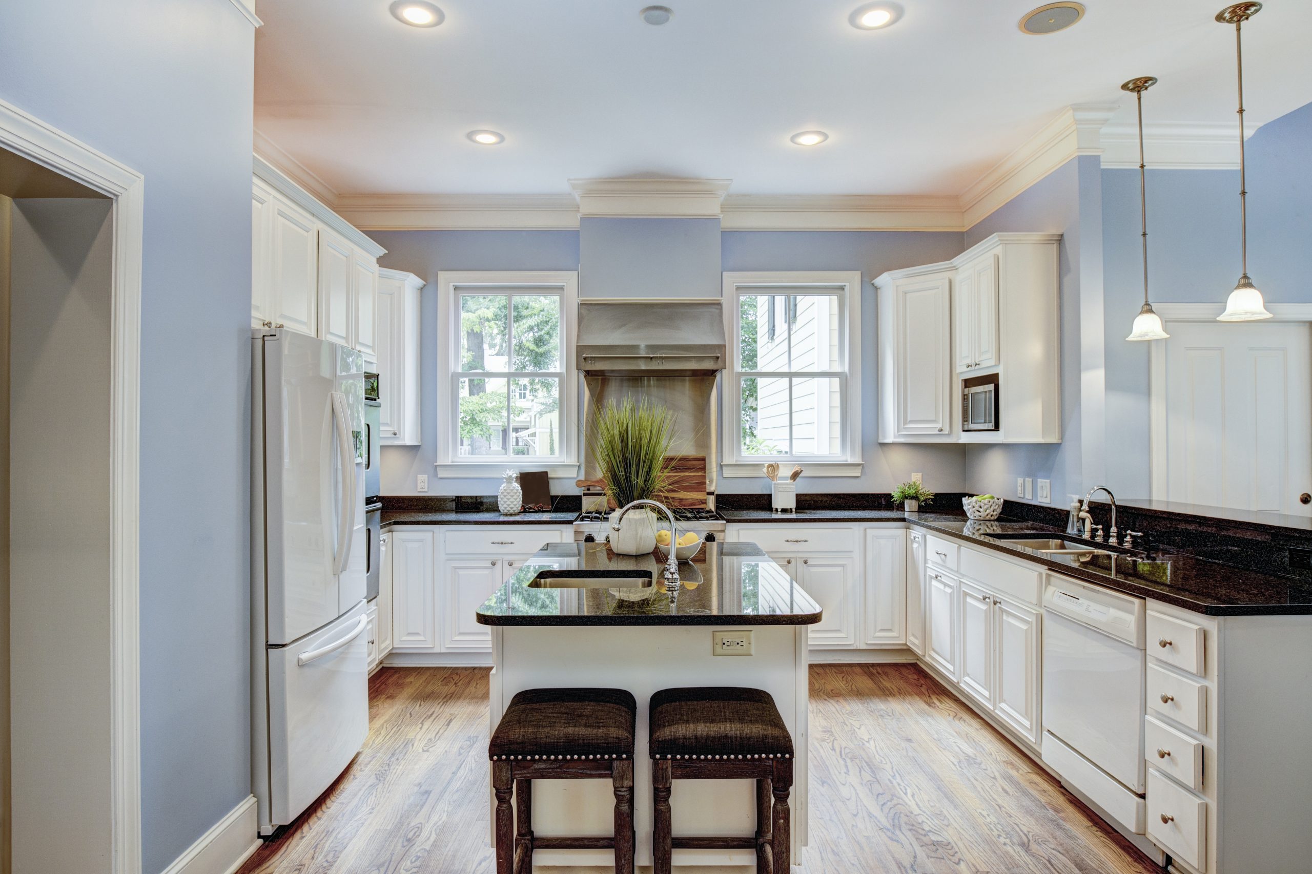 Kitchen interior with granite countertops