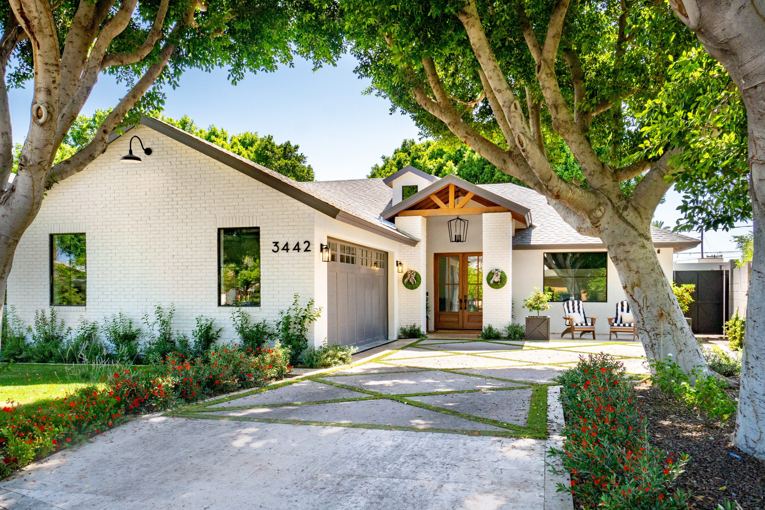 Front view of renovated home