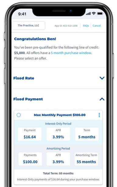 Phone on Financing page